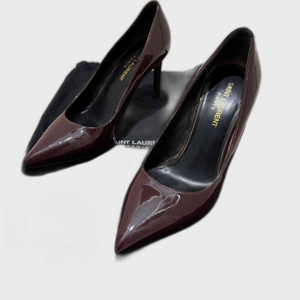 Yves Saint Laurent Burgundy patent leather heels, 36